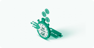 Crédito na conta em até 24h úteis de forma simples e ágil.